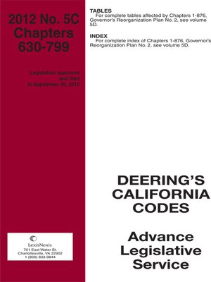 cover image of California Deering's Advance Legislative Service